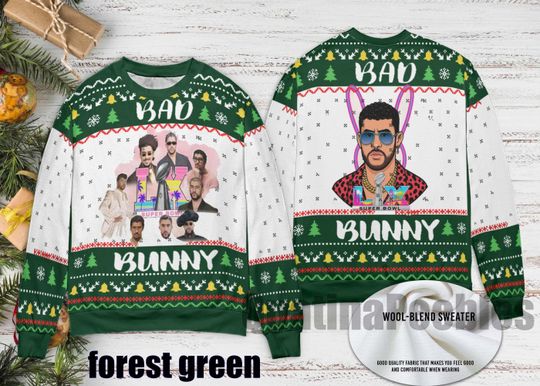 Bad Bunny Bowl 2026 Halftime Show Christmas Sweater, Bad Bunny Ugly Christmas Sweater, Benito Bowl Sweater for Family,Christmas Ugly Sweater