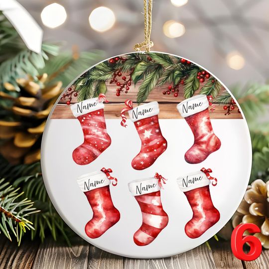 Discover Custom Family Stocking Xmas Gift Ornament Personalized Stocking Names