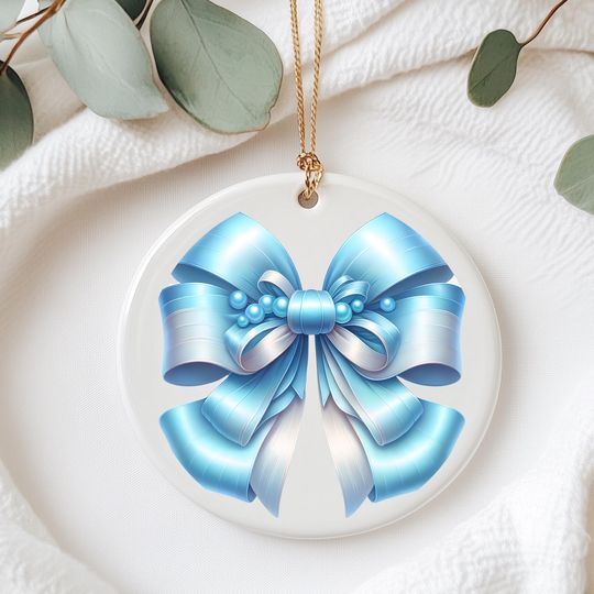 Discover Hello World Baby Ornament, Pink Or Blue Bow Keepsake, Fillable Birth Stats Gift