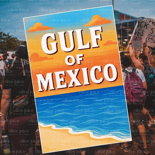 Discover Gulf of Mexico Protest Sign: Fight Fascism, Impeach Trump Printable