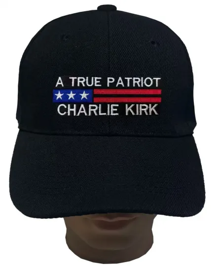 Charlie Kirk Embroidered Baseball Cap in Black