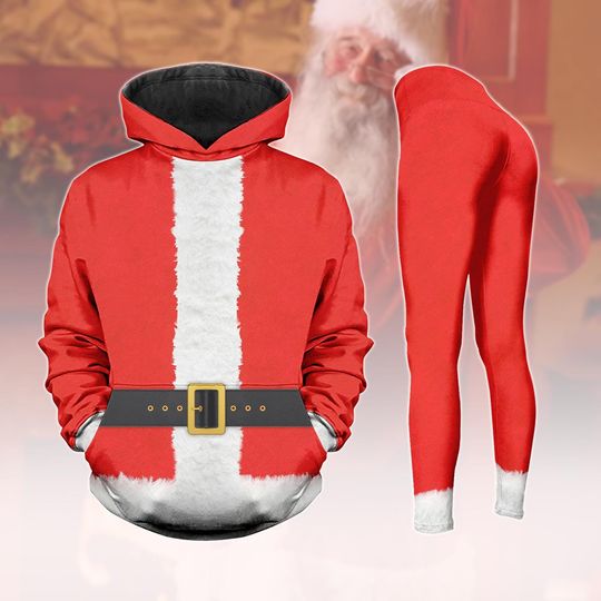Discover Christmas Santa Claus Hoodies, Funny Women Santa Leggings, Santa Claus Cosplay Costume , Xmas Party Outfit For Her, Christmas Gift Idea