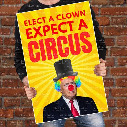 Discover Trump Clown 20x30 Protest Sign
