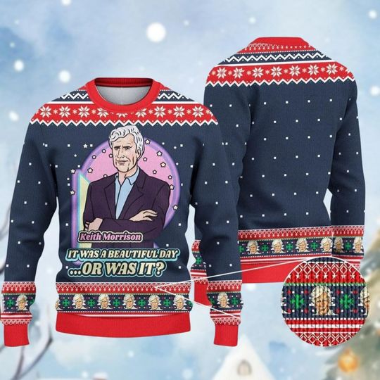 Discover Christmas Journalist Ugly Sweater, Keith Morrison Holiday Sweater, It Was A Beautiful Day Shirt, Vintage Xmas Sweater, Gift For Fan