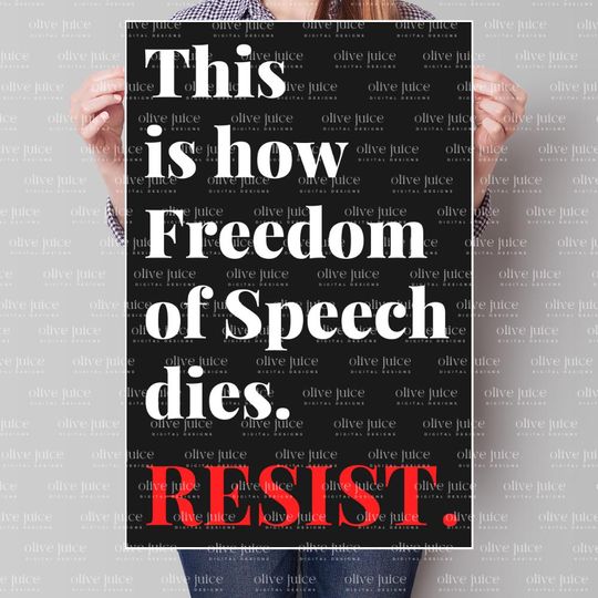 Freedom of Speech- Protest Sign to Resist Elon Musk Donald Trump