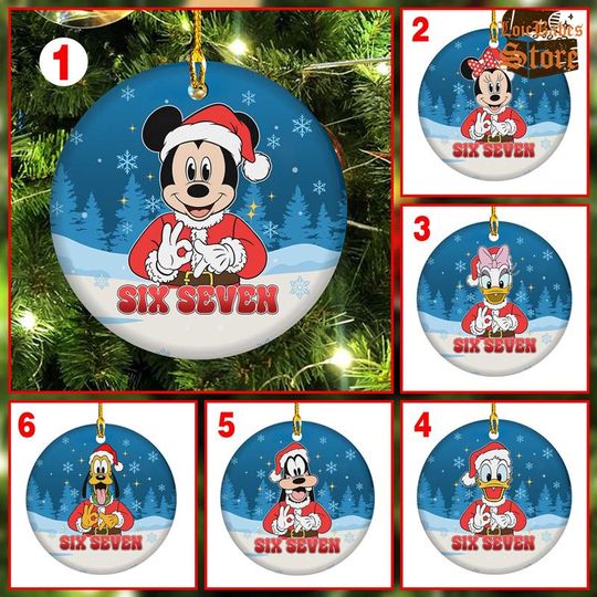 Discover 67 Hand Sign Mickey And Friends Xmas Ornament, Mickey's Very Merry Xmas Decor, Disneyland Family Six Seven Xmas Keepsake, 2025 Xmas Ornament