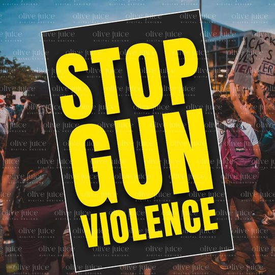 Discover STOP GUN VIOLENCE Printable Protest Sign (20x30 Digital File): Charlie Kirk Protest Sign
