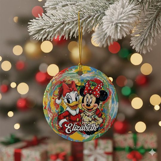 Discover Personalized Bestie Minnie Mouse And Daisy Duck Christmas Ornament, Customized Disneyland 2025 Christmas Tree Decor, Minnie Daisy Xmas Gifts