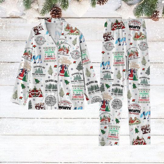 White Christmas Movie 1954 Pajamas Set, The Haynes Sisters Shirt, Columbia In Holiday Pajamas, Wallace & David Tee, Winter Season Gift