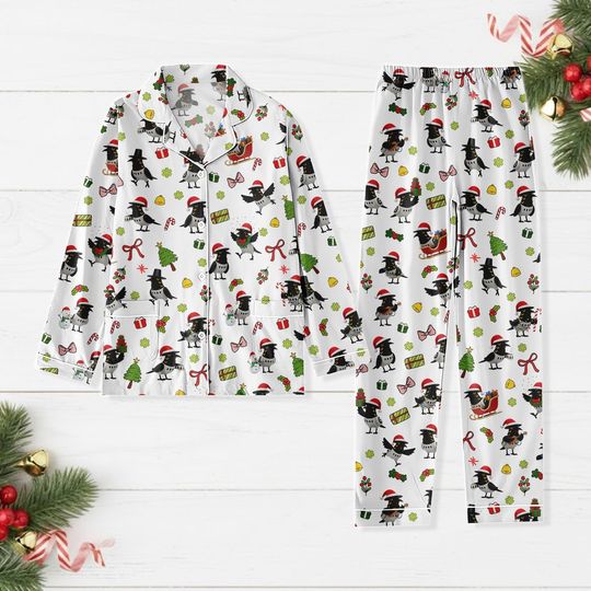 Discover Sussy Bird Christmas Pajamas, Sussie Xmas Pajamas, Blue Tiger Pajamas Set, Xmas Holiday Pajamas