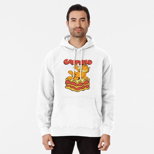 Discover Garfield Lasagna Slice Garfield Pose Pullover Hoodie
