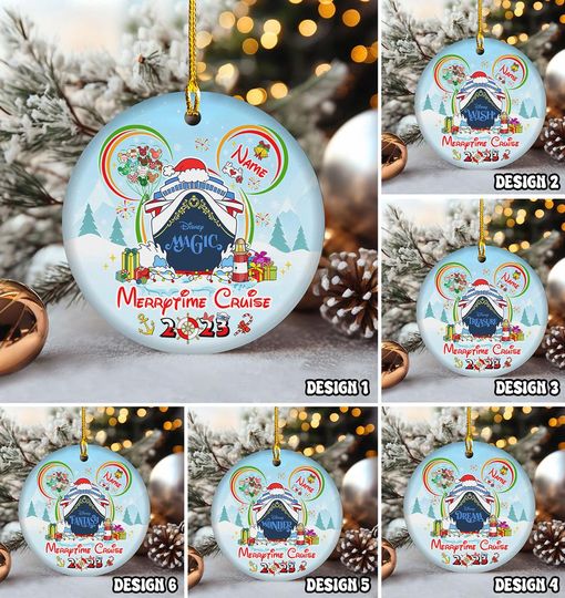Discover Mickey Santa Merrytime Cruise 2025 Christmas Ornament, Custom Family Christmas Ornament, Disneyland Christmas, 2025 Christmas Decoration