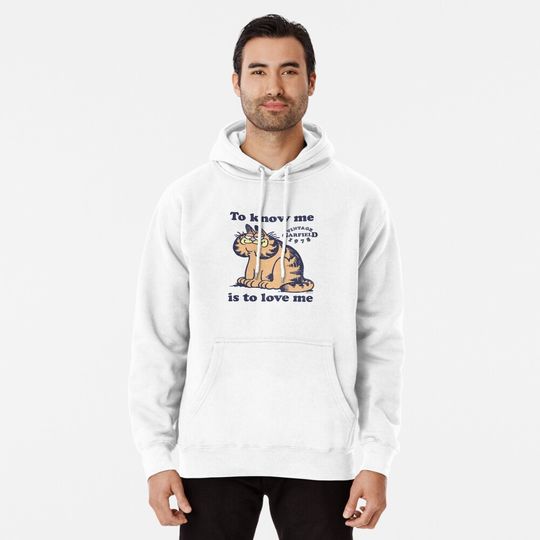 Garfield To Know Me Is To Love Me Vintage 1978 Logo Pullover Hoodie