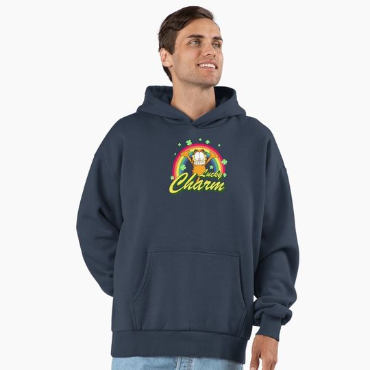 Discover Garfield St. Patrick's Day Garfield Lucky Charm Rainbow Premium Hoodie
