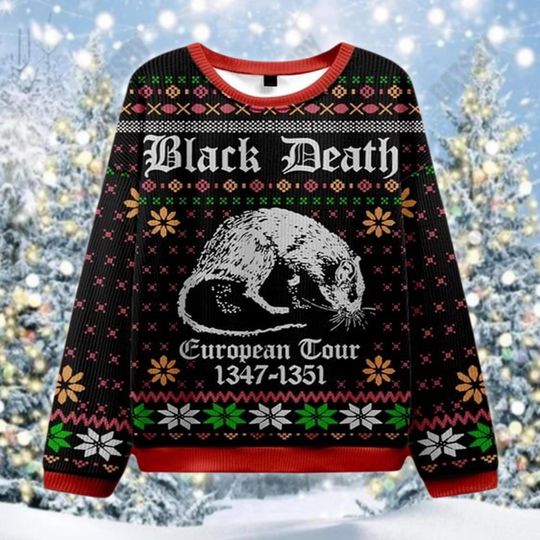 Black Death Plague Ugly Christmas Sweater, Funny History Xmas Gift