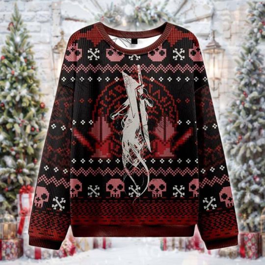 Discover Pyramid Head Horror Christmas Sweater, Silent Game Inspired Ugly Xmas Shirt, Scary Gamer Holiday Gift for Cosplay Fans