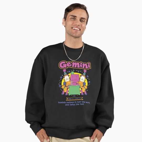 Discover Garfield Gemini Zodiac Sign Horoscope Humor Premium Sweatshirt