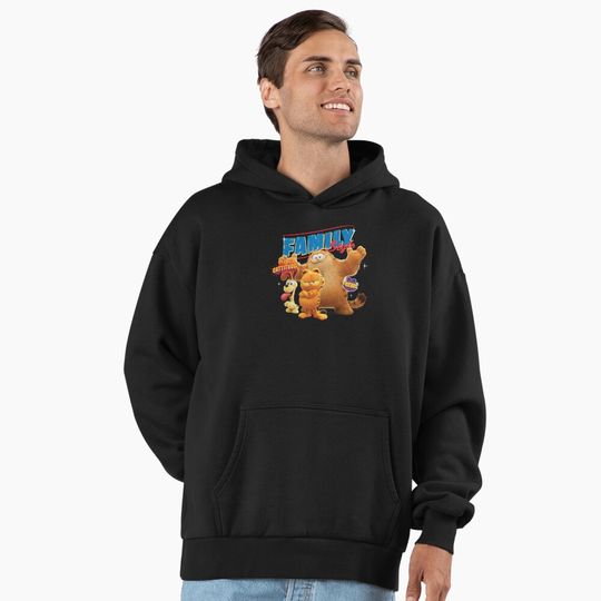The Garfield Movie Family Style Cattitude Group Shot Premium Hoodie