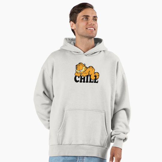 Discover Garfield Vintage Retro Lazy Cat Bold Chill Logo Premium Hoodie
