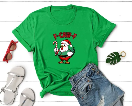 Discover F-CAW-F Merry Christmas Funny Rude Christmas T-Shirt