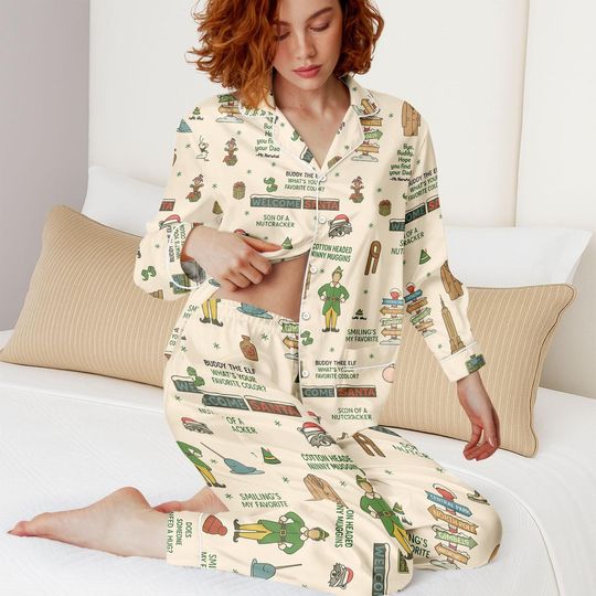 Elf Christmas Pajamas, The Elf Will Ferrell Pajamas Pants, Santa Buddy Elf Holiday Pajamas, Txmas Classic Movie Pjs, Christmas Gifts