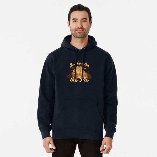 Discover Garfield Thanksgiving Just Here For The Pie Pullover Hoodie