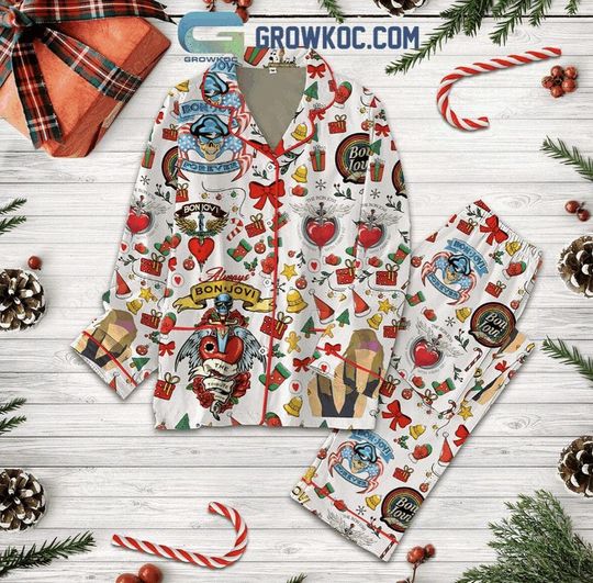 Discover Bon Jovi Tribute Christmas Pajamas Set