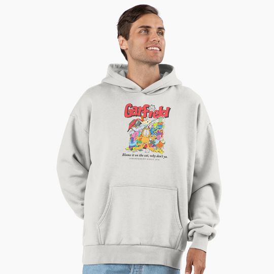 Garfield Blame It On The Cat Why Don't Ya Vintage Premium Hoodie