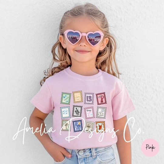 Discover Eras Stamps YOUTH Shirt | Kids Shirt | Cute Album Symbols Youth T-Shirt | Listening Party Shirt | Music Fan Gift