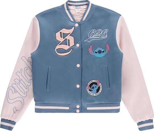 Discover Disney Ladies Lilo and Stitch Bomber Jacket - Ladies Classic Lilo and Stitch Authentic Bomber Jacket