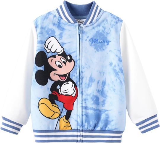 Discover Disney Minnie Mickey Stitch Princess Frozen Elsa Jacket Lightweight Zip up Fall Clothes Classic Sweatshirt 2-14 Years