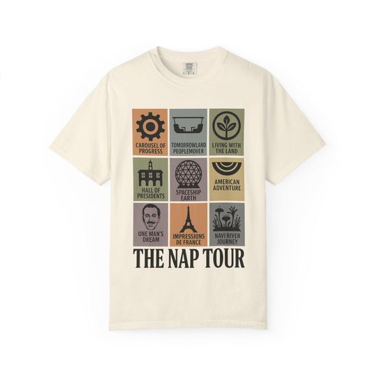 Discover THE NAP TOUR -  Disney Parks Dad Joke T-Shirt for Men - Disney World, Disneyland Trips Cotton Tee