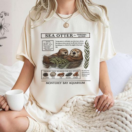 Sea Otter Monterey Bay Aquarium T-Shirt - Vintage Style