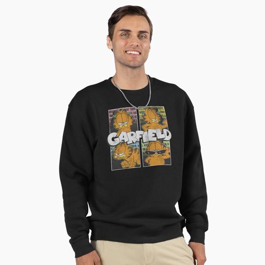 Discover Garfield Many Moods Street Grid Pullover Sweatshirt