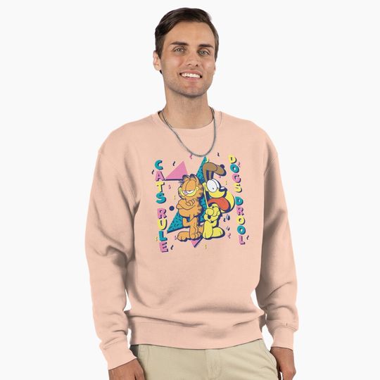 Garfield And Odie Cats Rule Dogs Drool Pullover Sweatshirt