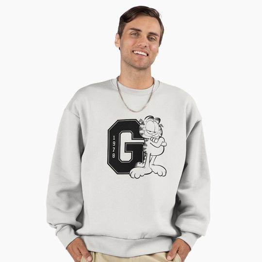 Garfield Retro Vintage Comic Collegiate 1978 Bold Logo Premium Sweatshirt