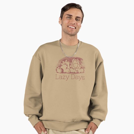 Garfield Lazy Days Sleeping In Outline Premium Sweatshirt