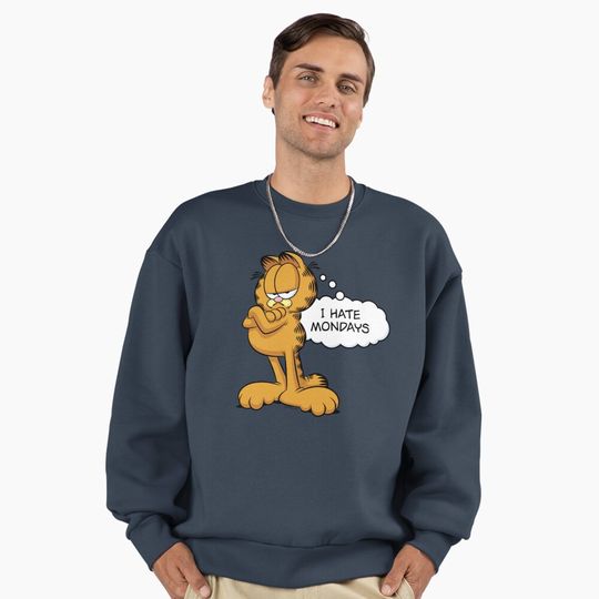 Discover Garfield I Hate Mondays Thought Bubble  Premium Sweatshirt