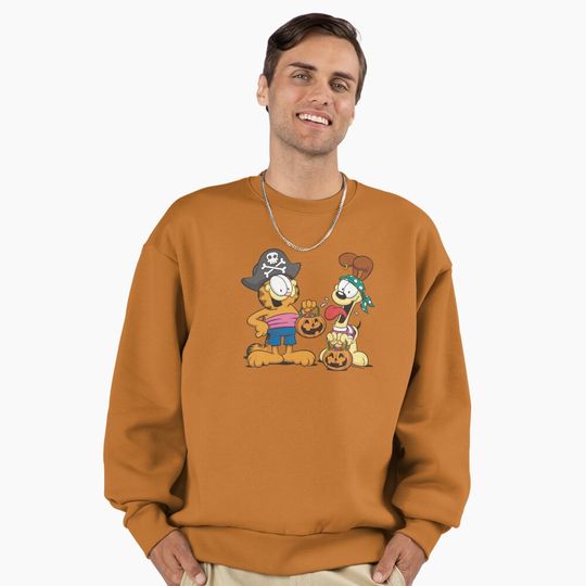 Discover Garfield Halloween Odie Garfield Pirates Premium Oversized Sweatshirt