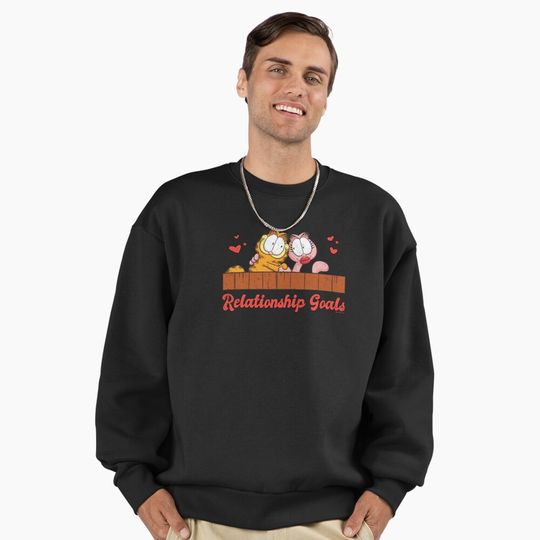 Discover Garfield Valentine's Day Garfield Arlene Relationship Goals Premium Oversized Sweatshirt