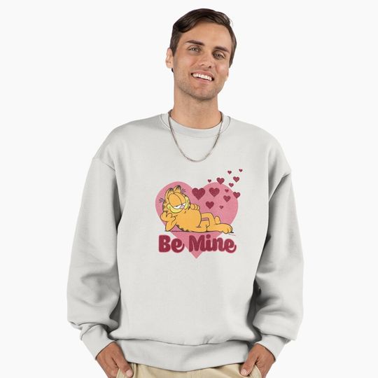 Garfield Valentine's Day Be Mine Retro Vintage Hearts Logo Premium Sweatshirt