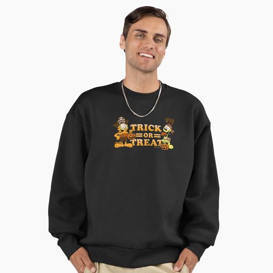 Garfield Halloween Odie Garfield Pirates Trick Or Treat Premium Sweatshirt