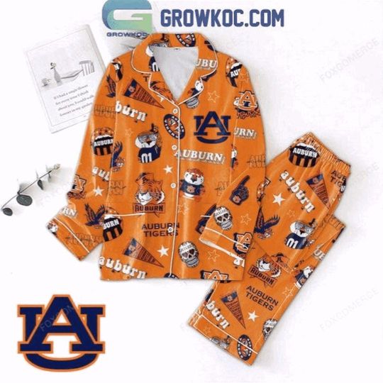 Auburn Tigers Christmas Pajamas Set Orange Holiday Edition