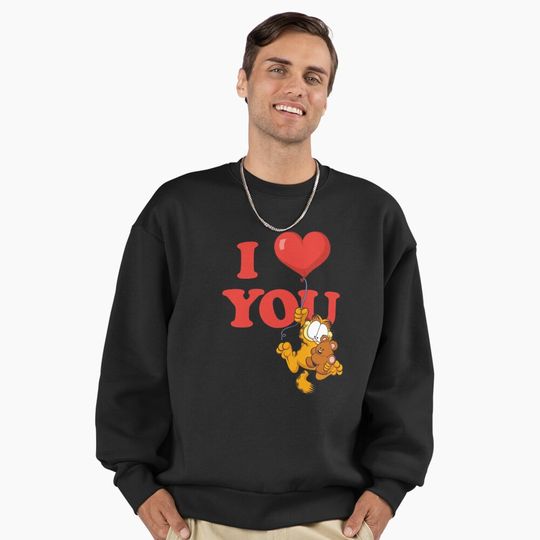 Garfield Valentine's Day Garfield I Love You Vintage Heart Premium Sweatshirt