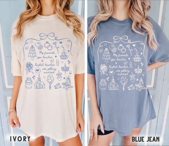 Discover Coquette English Teacher and Gym Teacher Shirt, Coquette Getting Married Shirt, English Teacher Gym Teacher Engagement Shirt, Wedding Shirt