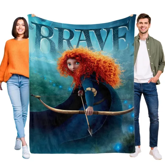 Discover Brave Merida Flannel Blanket for Sofa Bed Couch Girl's Birthday Gift