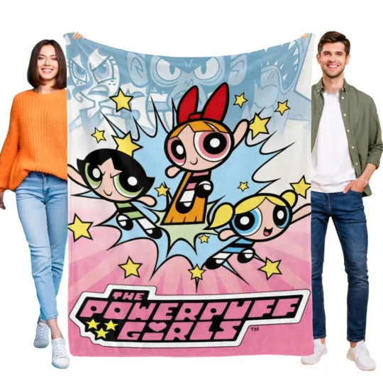 The Powerpuff Girls Fleece Blanket for Bed and Sofa