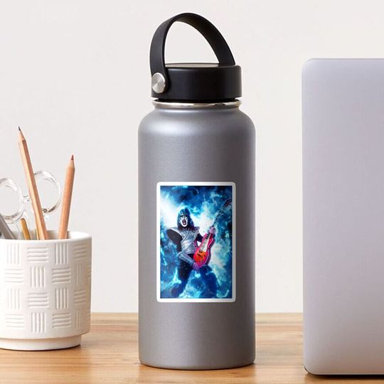 Ace Frehley Guitarist Sticker | Retro Rock Band Fan Art Decal