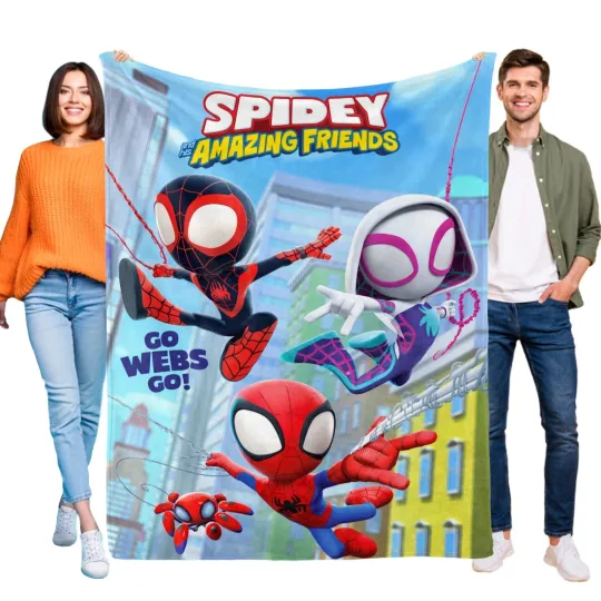 Discover Spidey and His Amazing Friends Fleece Blanket for Bed and Sofa Lightweight
