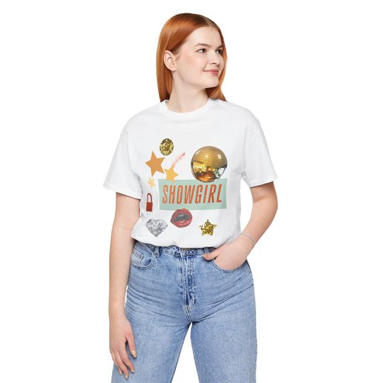 Discover Glitter Showgirl Graphic Tee: Disco Western Music Lover Shirt